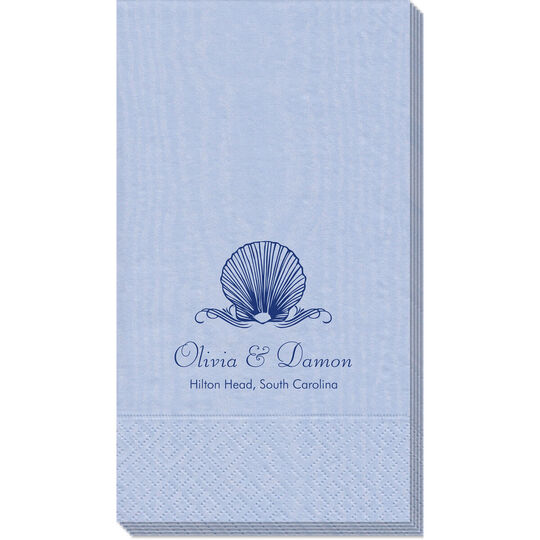 Graceful Seashell Moire Guest Towels